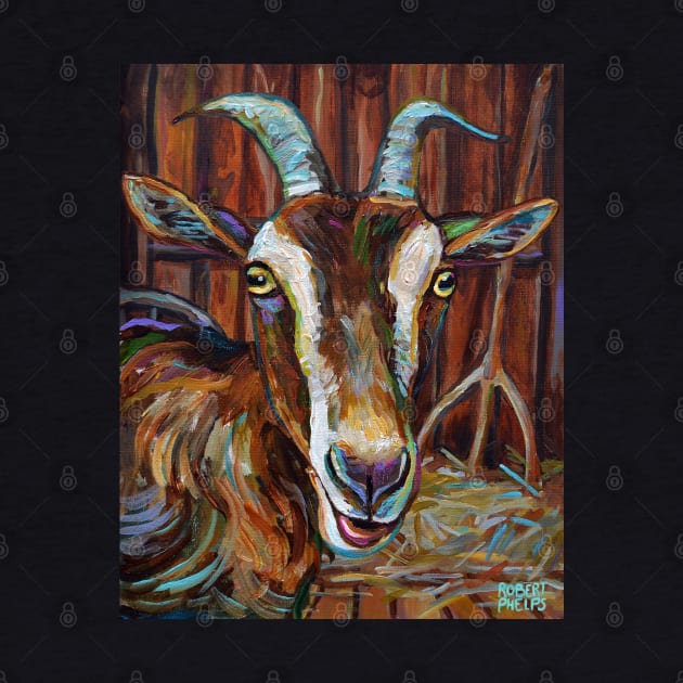 Dairy Goat in a Barn by Robert Phelps by RobertPhelpsArt